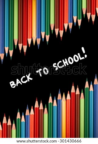 Multicolored pencils for the welcome back to school on white