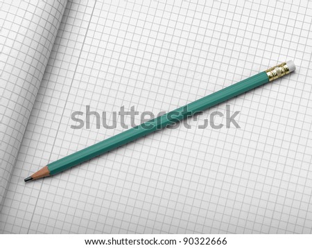 Drafting paper or graph paper with pencil