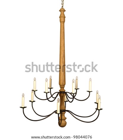chandelier in vintage style isolated on white (clipping path )