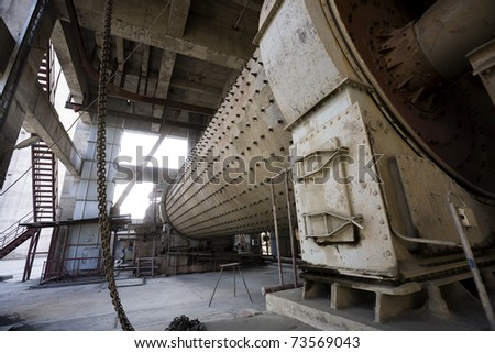 ball mill at a cement factory