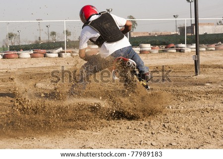 dirt bike on a racing dirt track