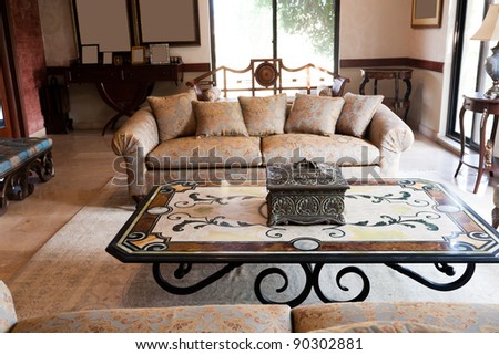 new apartments living room with classic oriental furniture