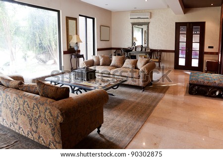 new apartments living room with classic oriental furniture