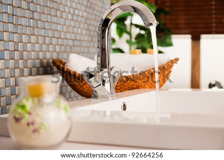 close up of a wash basin in a modern bathroom