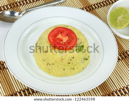 Indian Vegetarian Food - breakfast made from shredded wheat.