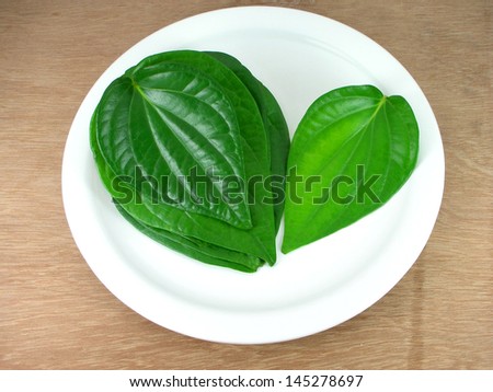 Betel leaves on a plate.