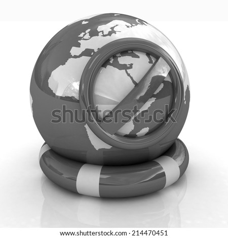 Earth on a lifeline.concept of protection