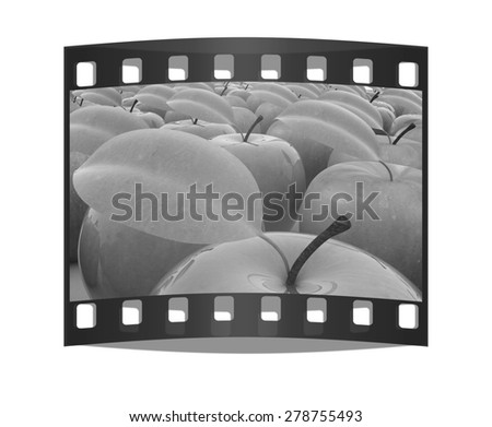 apples on a white background. The film strip