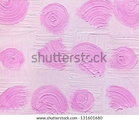 large texture of wall painted beige with pink circles