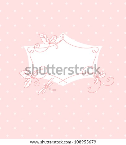 Pink floral frame with a dragonfly Vector illustration Pink floral frame with a dragonfly Vector illustration