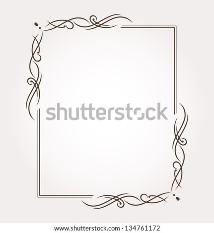 Calligraphic frame and page decoration Vector illustration Calligraphic frame and page decoration Vector illustration