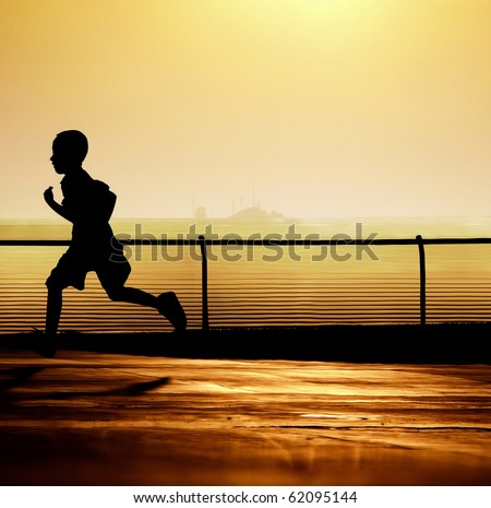 Boy Running Silhouette