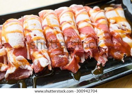freshness sliced pork for grill