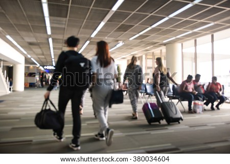 Blurred background : Traveler at airport terminal blur background