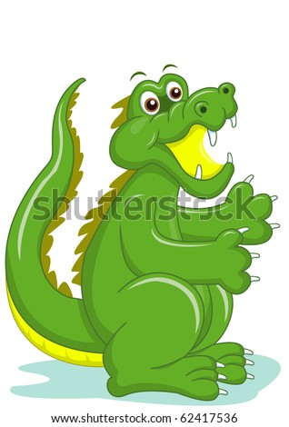 The Smiling Crocodile Cartoon Vector - 62417536 : Shutterstock