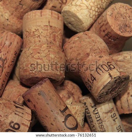 A square pictures of a pile of used cork