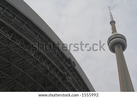 Roof of Rogers Centre and CN tower