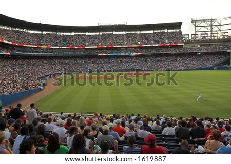 A record crowd of over 53,000 people fill Turner Field, in Atlanta, Georgia