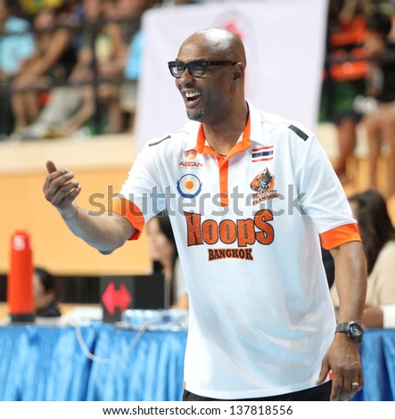 BANGKOK - APRIL 24:Joe Bryant head coach of Sports REV Thailand Slammers in action during ASEAN Basketball League 