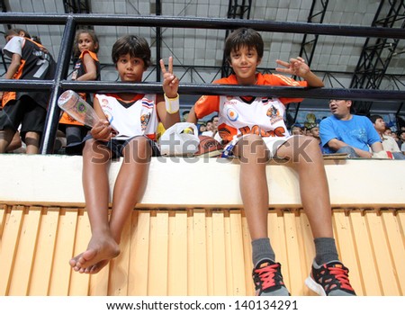 BANGKOK - MAY 28:Unidentified fans of Sports Rev Thailand Slammers in an ASEAN Basketball League \