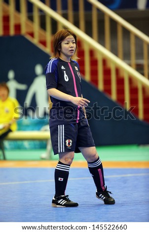 INCHEON - July 5:INO Misato of Japan in action during futsal match vs. Iran in an 4th Asian Indoor and Martial Arts Games at Songdo Global University on July 5, 2013 in Incheon, Korea.