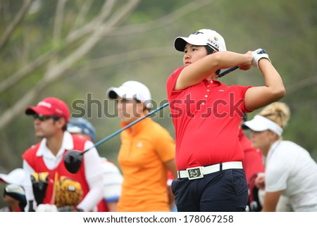Chonburi, Thailand - FEB 21:Yani Tseng of Taiwan participate in a Honda LPGA Thailand 2014 at Siam Country Club Pattaya Old Course on February 21, 2014 in Chonburi, Thailand.
