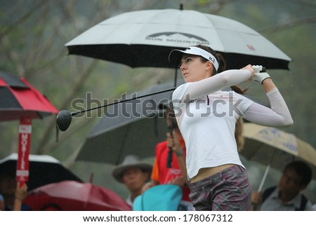 Chonburi, Thailand - FEB 21:Sandra Gal of Germany participate in a Honda LPGA Thailand 2014 at Siam Country Club Pattaya Old Course on February 21, 2014 in Chonburi, Thailand.