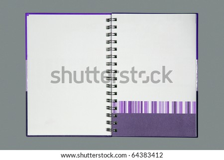 Purple gradient note book on gray