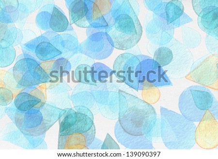 Watercolor background with drops pattern in light pastel shades
