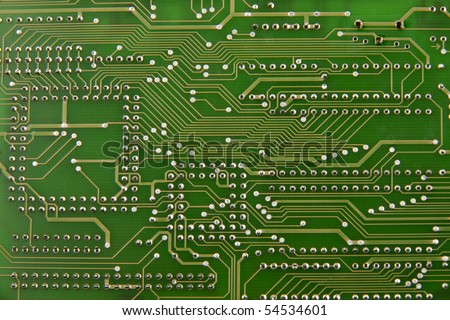 Underside of an electronic board with conductor paths