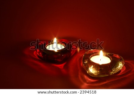 Two candles for Valentine's Day, weddings, and related events, with room for logos, ad copy, etc.