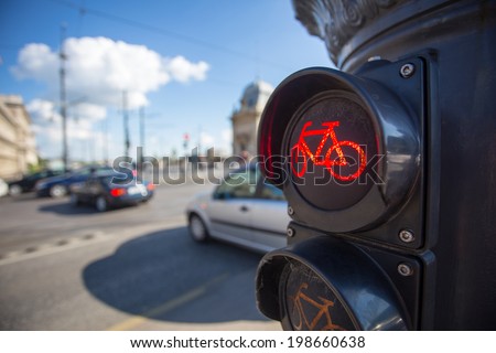Red bicycle traffic light