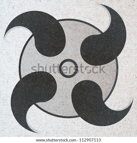 Zen logo made from recycled paper craft stick on background.