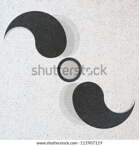 Zen logo made from recycled paper craft stick on background.