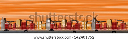 recycled paper craft stick on background, City ,Industry, town.