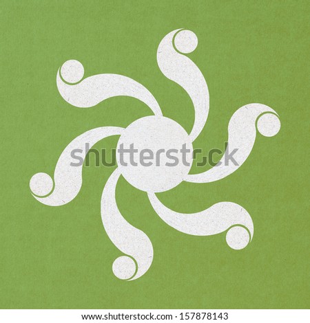 crop circle abstract design, Isolation paper craft on green background