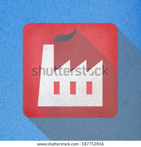 Recycled paper craft on blue background, Industry