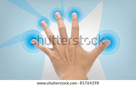 hand and finger touching on background