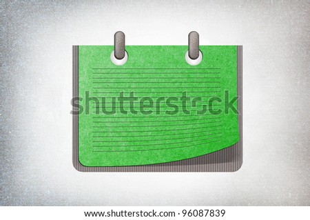 isolated black texture green old paper on white,recycled paper craft stick on white background