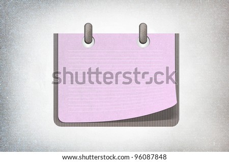 isolated black texture pink old paper on white,recycled paper craft stick on white background
