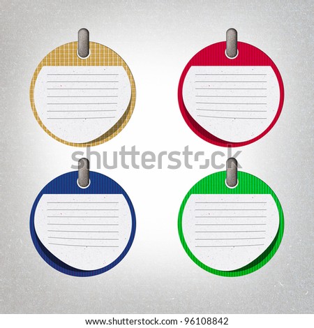 isolated colorful paper on white background,recycled paper craft stick on white background