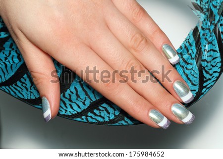Beautiful Female Hands. Beautiful hand with immaculate nail art.