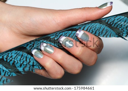 Beautiful Female Hands. Beautiful Hand With Immaculate Nail Art.