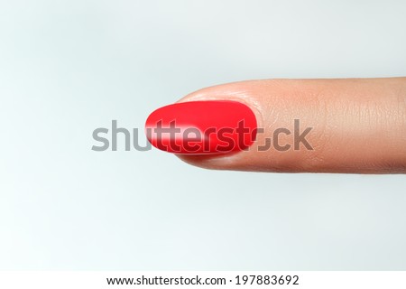 finger point isolated white background with nail polish finger point isolated white background with nail polish
