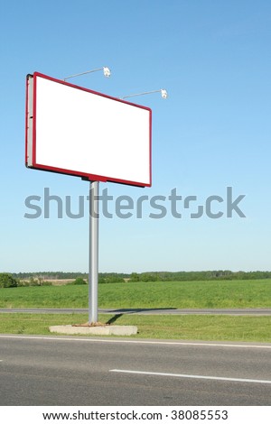 Billboard for advertisement on blue sky