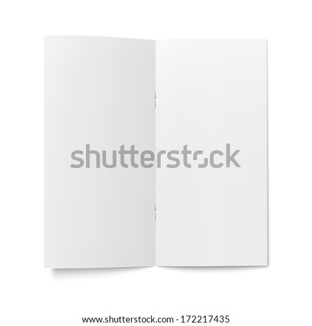 Empty bi-fold booklet template with clips on white background pure Vector illustration EPS10 Empty bi-fold booklet template with clips on white background pure Vector illustration EPS10