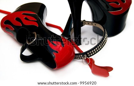 stock photo fetish shoes slave collar and crop Save to a lightbox 