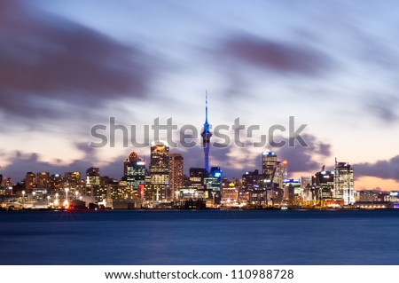 This Image Shows The Auckland Skyline, New Zealand