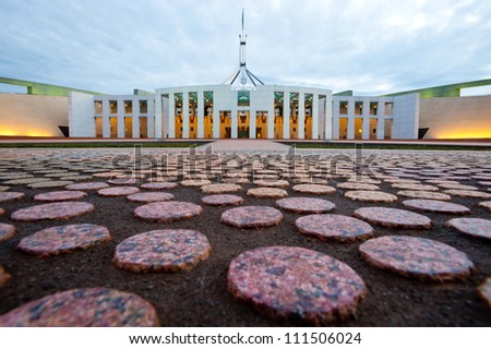 This image shows the Australian Parliament House in Canberra