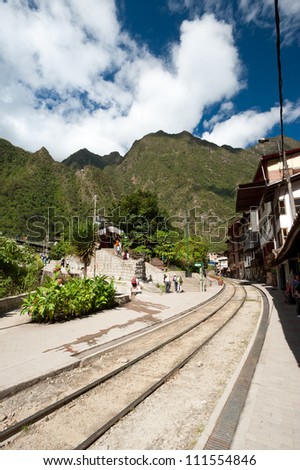 AGUAS CALIENTES, PERU - MAY 3: Scenic of Aguas Calientes gateway to Manchu Picchu, Peru, on May 3, 2012